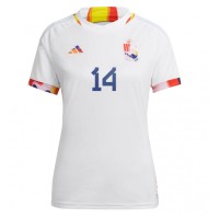Camiseta Bélgica Dries Mertens #14 Segunda Equipación Replica Mundial 2022 para mujer mangas cortas